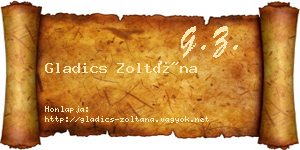 Gladics Zoltána névjegykártya